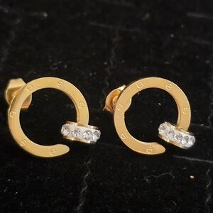 Elegant Gold and Silver Stud Earrings